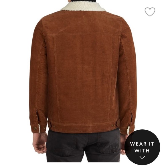 Guess Sherpa Collar Cord Trucker Jacket - Picture 2 of 8